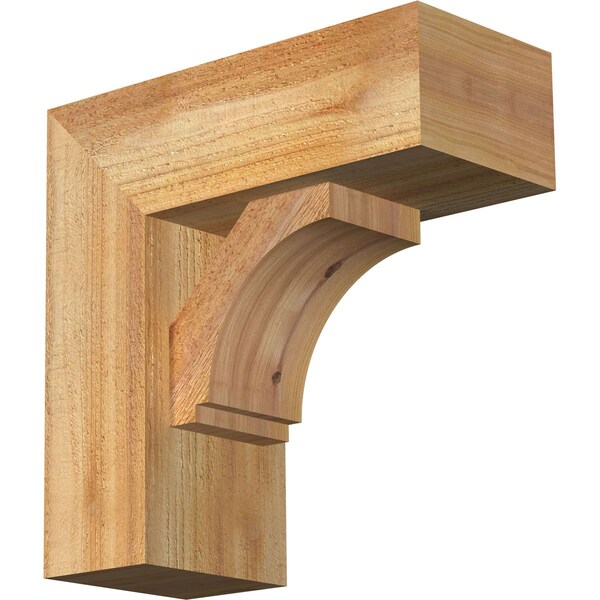 Ekena Millwork Imperial Block Rough Sawn Bracket w/ Offset Brace, Western Red Cedar, 6"W x 14"D x 14"H BKT0604X14X14IMP05RWR - main